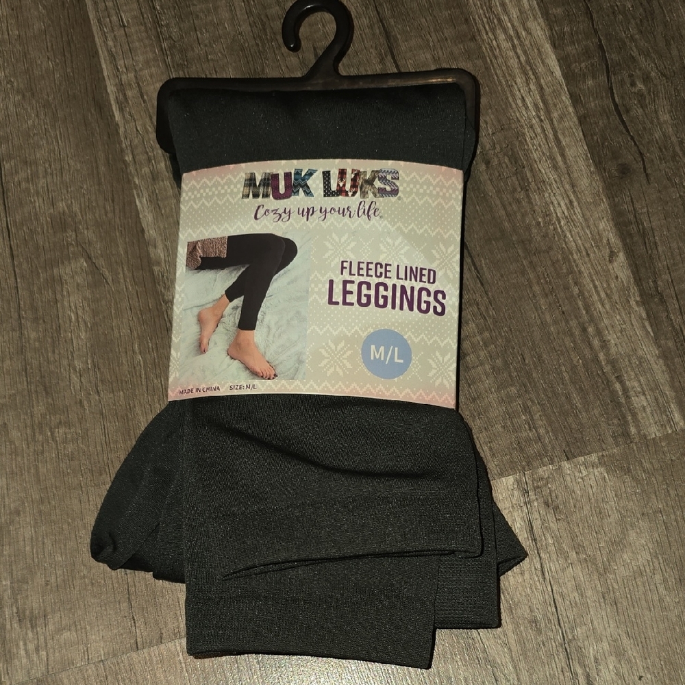 Muk Luks Dark Gray Fleece Lined Leggings